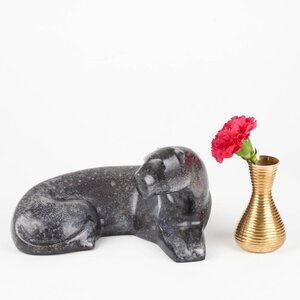 Vintage Grey Marble Panther Statue - Art, 80s, Brutalist, Marble, 1980s